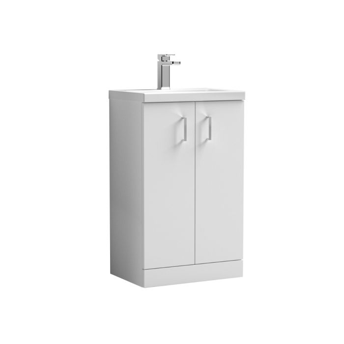 Dezine Avon 2 500mm Gloss White Floor Standing Vanity Unit