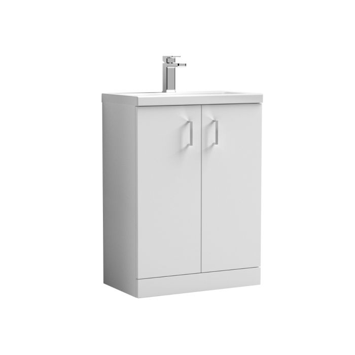 Dezine Avon 2 600mm Gloss White Floor Standing Vanity Unit