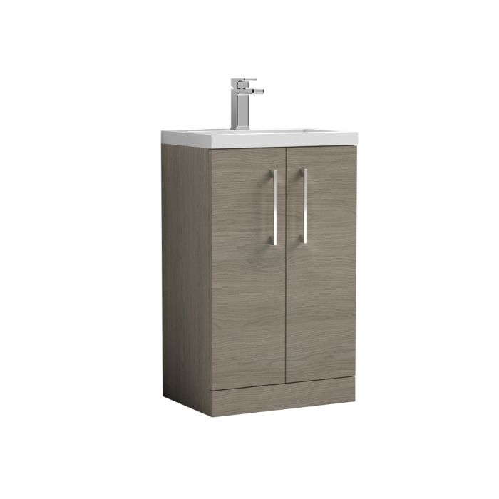 Dezine Avon 2 500mm Solace Oak Floor Standing Vanity Unit