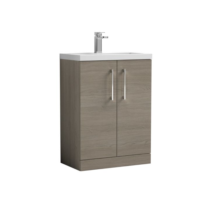 Dezine Avon 2 600mm Solace Oak Floor Standing Vanity Unit