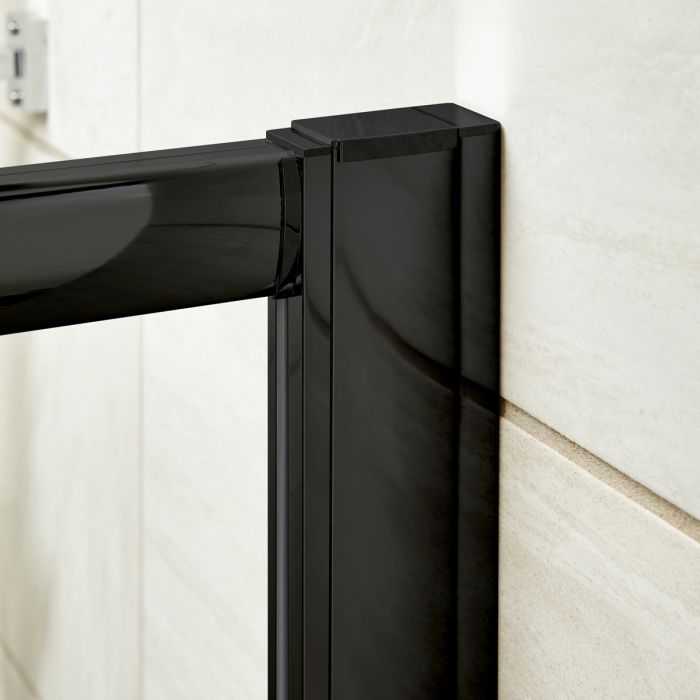 Dezine Matt Black Extension Profile for 8mm Shower Doors