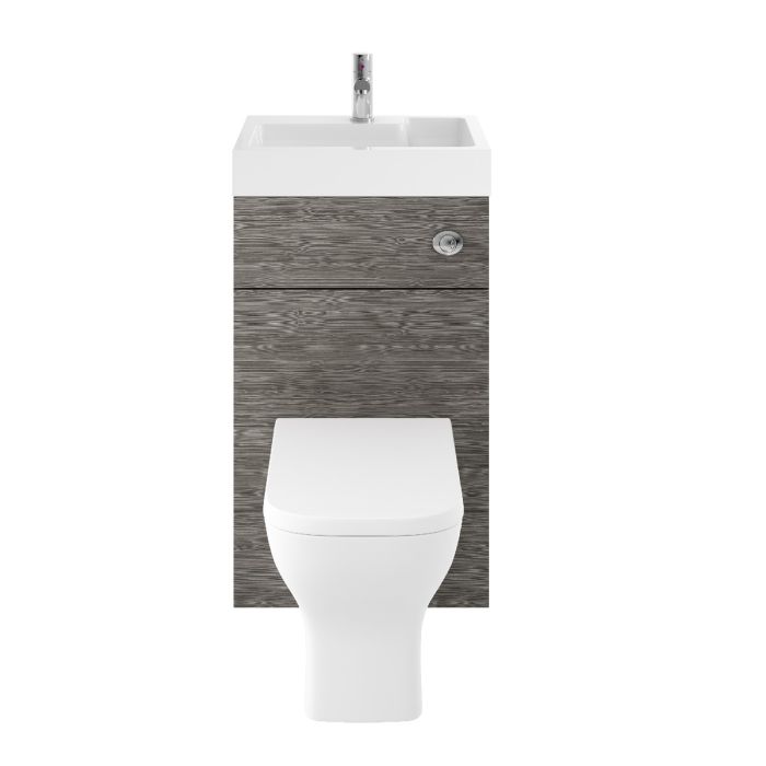 Dezine Nene 500mm Grey Avola WC and Basin Combination Unit