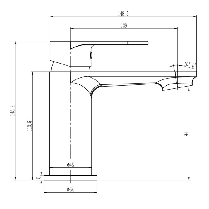 Dezine Parana Basin Mixer with Push Button Waste