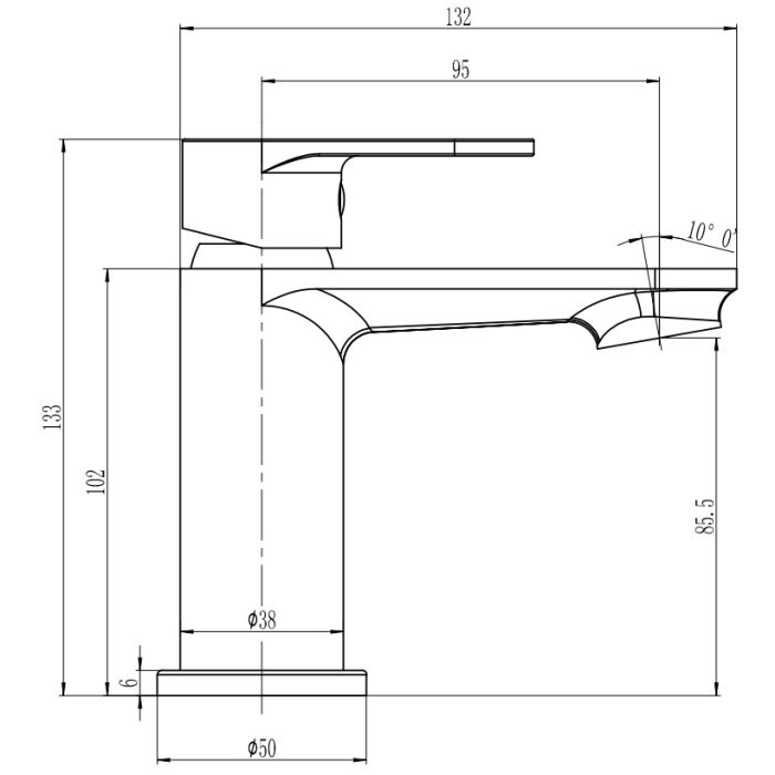 Dezine Parana Mini Basin Mixer with Push Button Waste