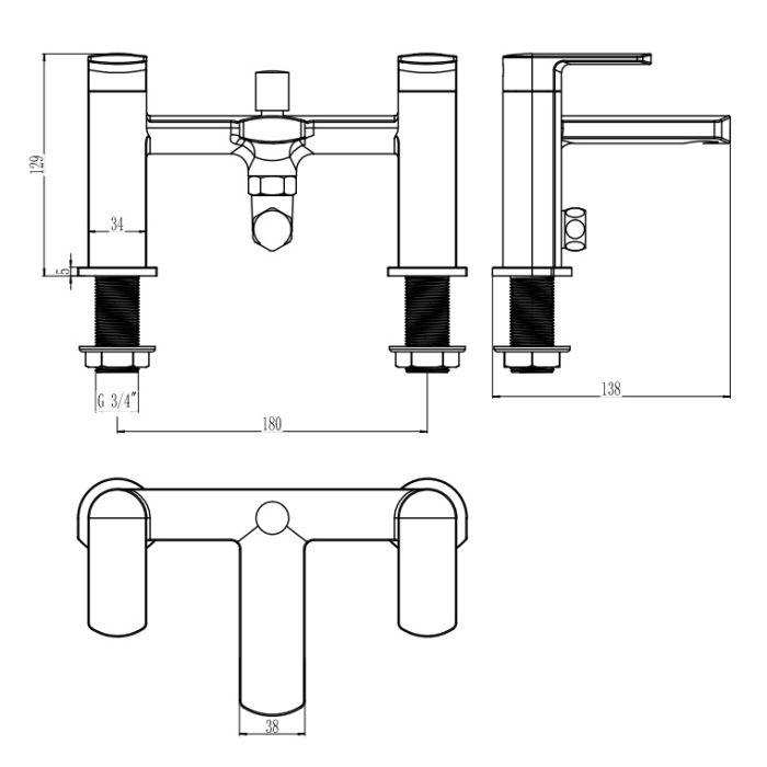 Dezine Blythea Bath Shower Mixer