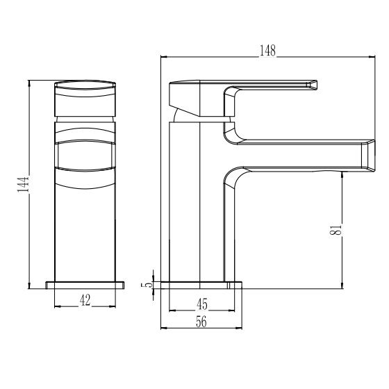 Dezine Blythea Basin Mixer with Push Button Waste