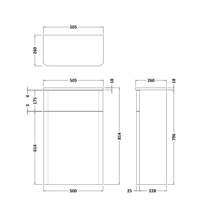 Dezine Conwy 500mm Gloss White WC Unit