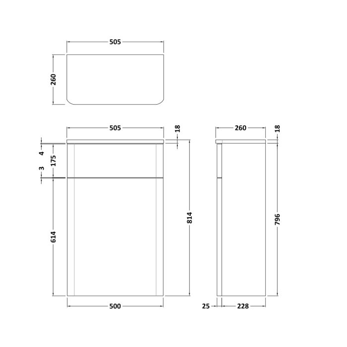 Dezine Conwy 500mm Gloss Grey Mist WC Unit