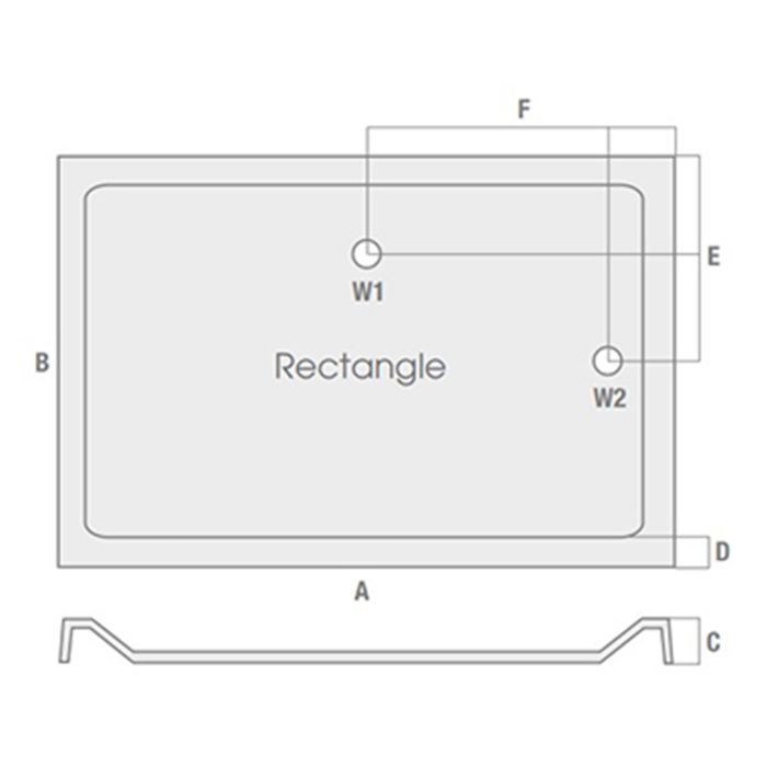 Dezine 1000 X 900mm Rectangular Shower Tray