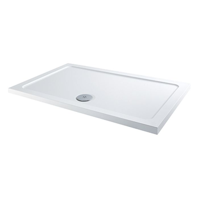 Dezine SolidStone 1100 X 800mm Rectangular Shower Tray with Waste