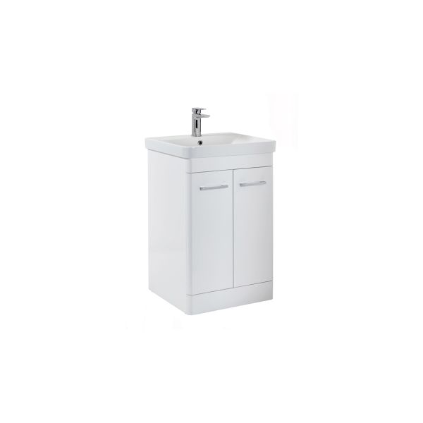 Dezine Don 600mm Gloss White Floorstanding Vanity Unit