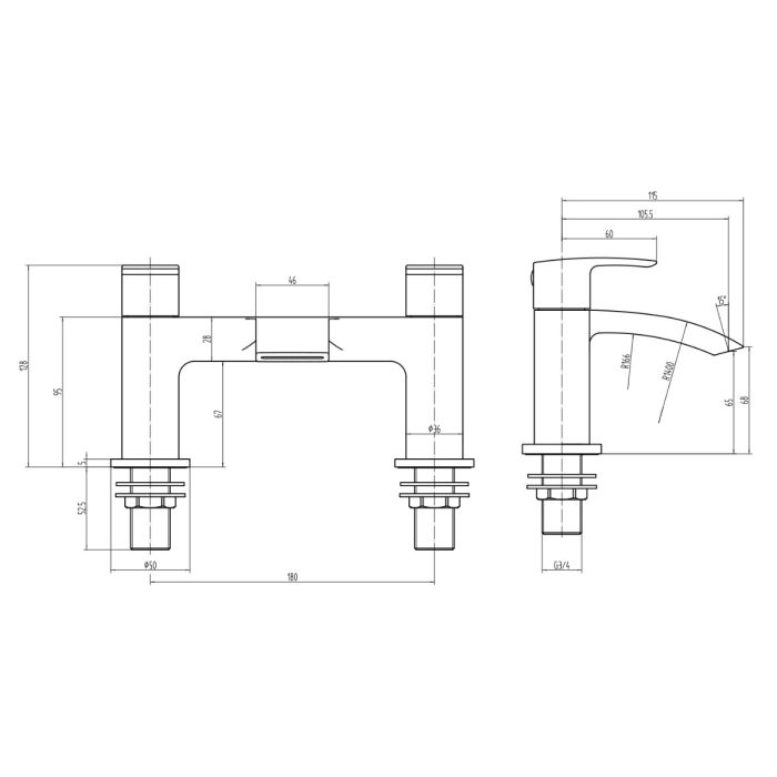 Dezine Amur Black Bath Filler