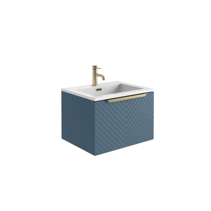 Dezine Crake 600mm Stort Hung Vanity Unit-Matt Blue