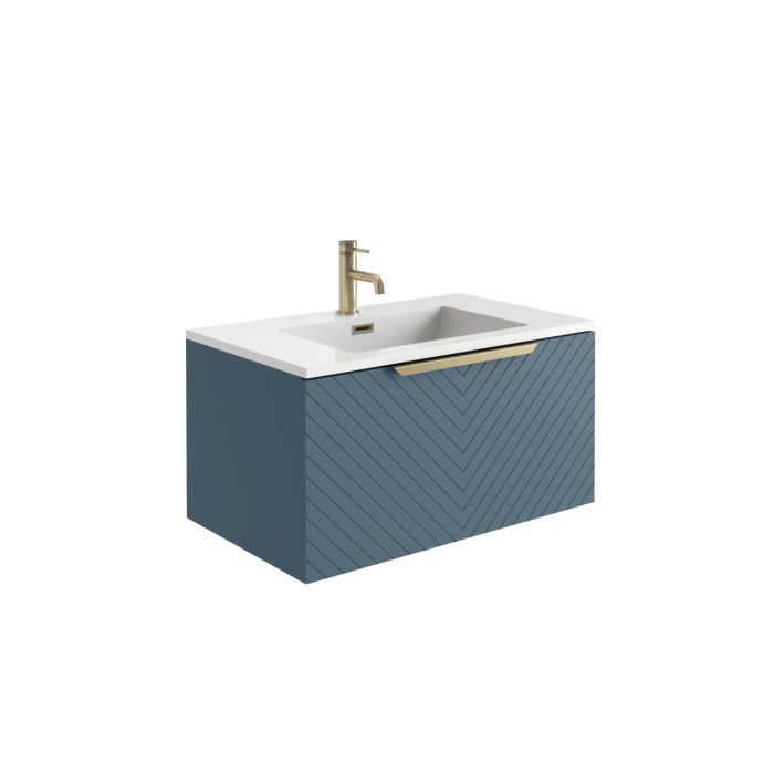 Dezine Crake 800mm Stort Hung Vanity Unit-Matt Blue