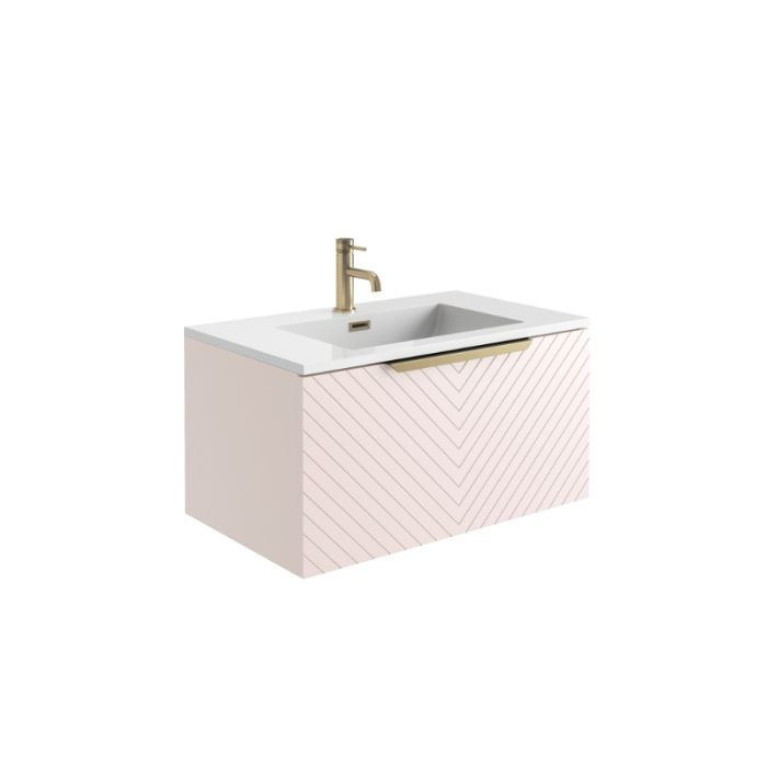 Dezine Crake 800mm Stort Hung Vanity Unit-Matt Pink