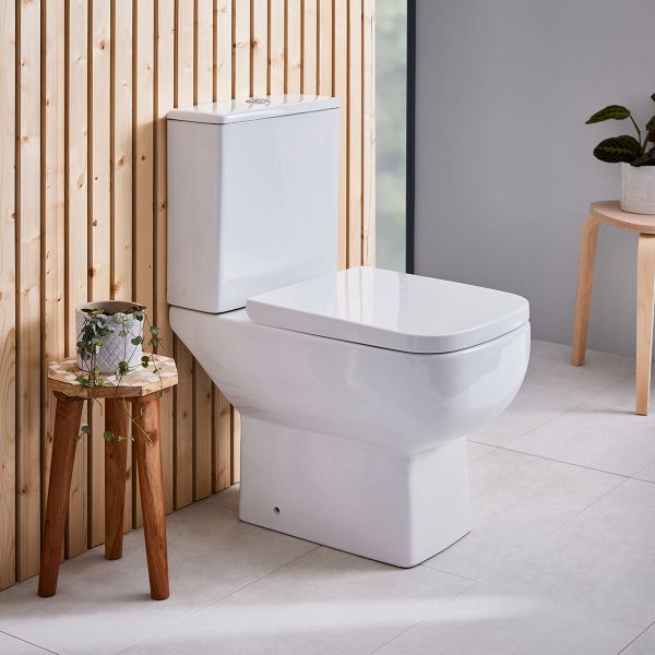 Dezine Foss Open Back Close Coupled Toilet with Soft Close Seat