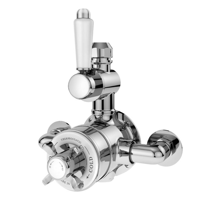 Dezine Petteril Exposed Thermostatic Shower Valve with Diverter, 2 Outlet