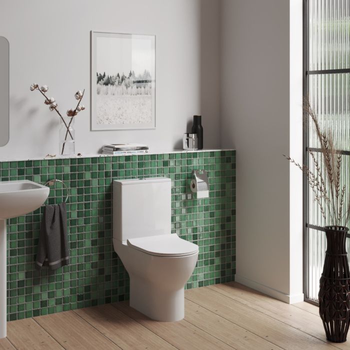 Dezine Alton Close Coupled Toilet with Sandwich Seat