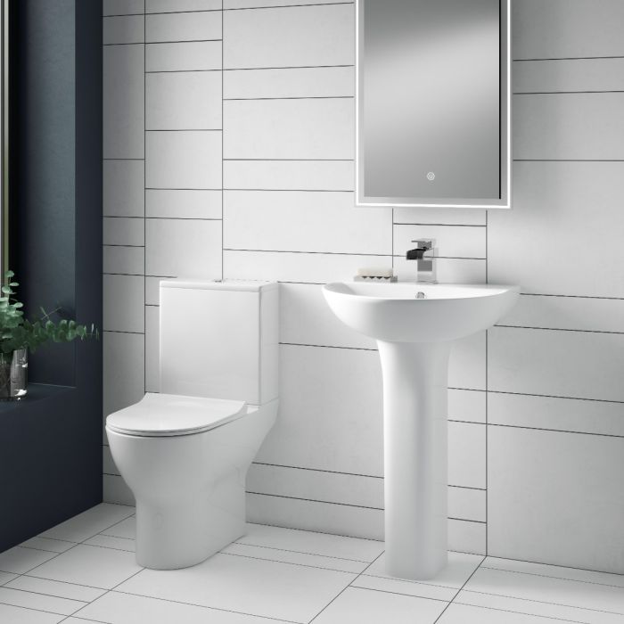 Dezine Itchen Nevis Projection Close Coupled Toilet with Seat