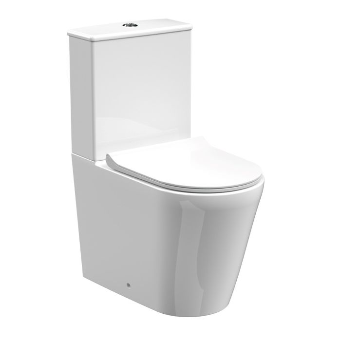 Dezine Alton Pure Rimless Close Coupled Toilet with Soft Close Seat