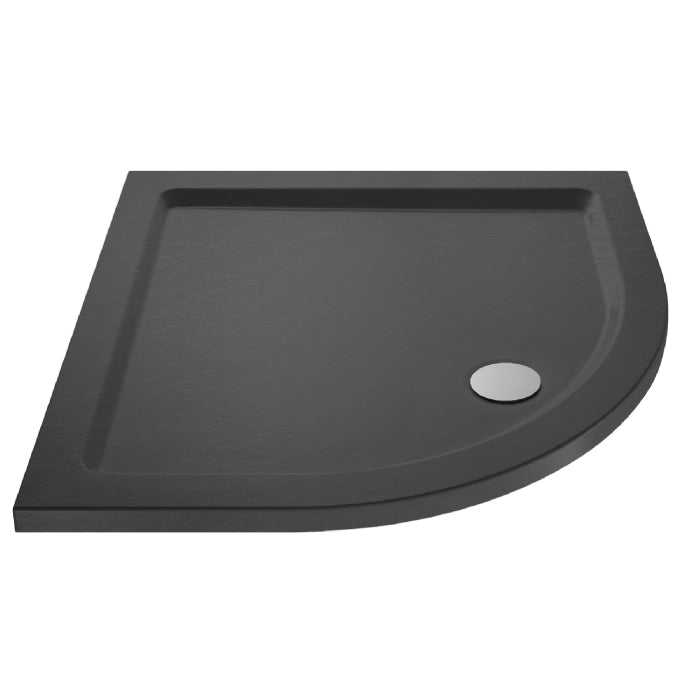 Dezine Slate Grey Quadrant Shower Tray, Corner Waste-700mm x 700mm