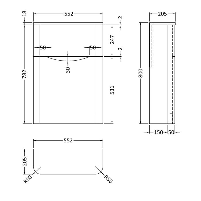 Dezine Derwent 550mm Satin Blue WC Unit