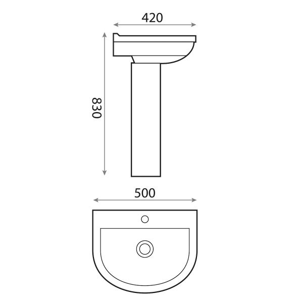 Dezine Camel Basin with Full Pedestal