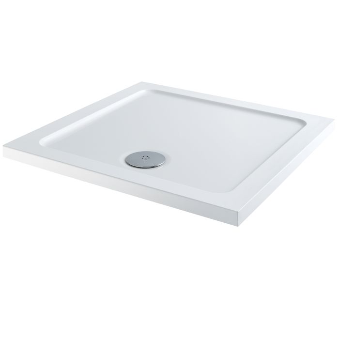 Dezine SolidStone 800 x 800mm Square Shower Tray with Waste