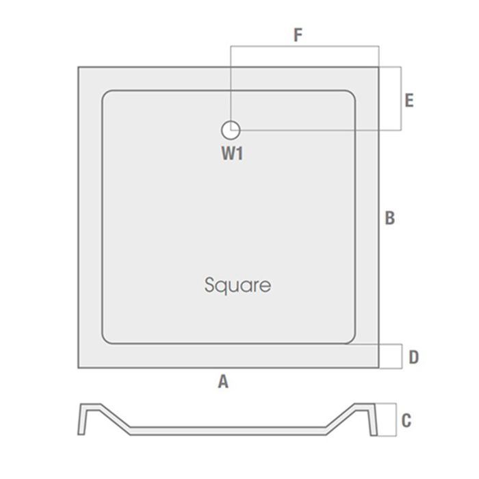 Dezine 700 x 700mm Square Shower Tray