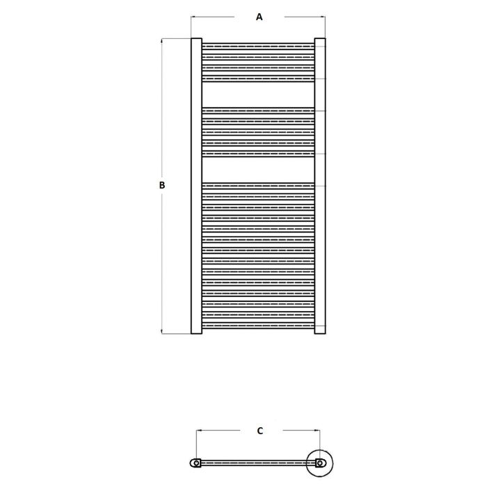 Dezine 400 x 800mm Straight Chrome Towel Rail