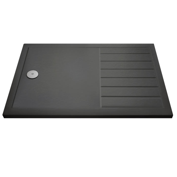 Dezine Slate Grey Walk In Shower Tray, End Waste-1700mm x 700mm