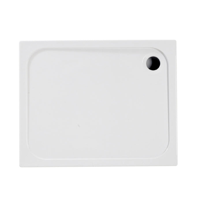 Dezine Deluxe Rectangular Shower Tray, Corner Waste-900mm x 700mm