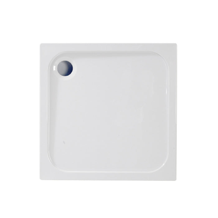 Dezine Deluxe Square Shower Tray, Corner Waste-760mm x 760mm