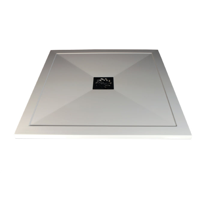 Dezine 25mm Square Slim Shower Tray, Center Waste-800mm x 800mm