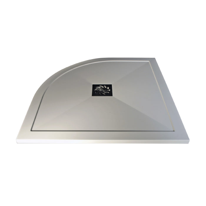 Dezine 25mm Offset Quadrant Slim Shower Tray, Center Waste-1200mm x 800mm-Left Handed