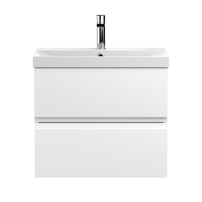 Dezine Dove 600mm Satin White Stort Hung Vanity Unit