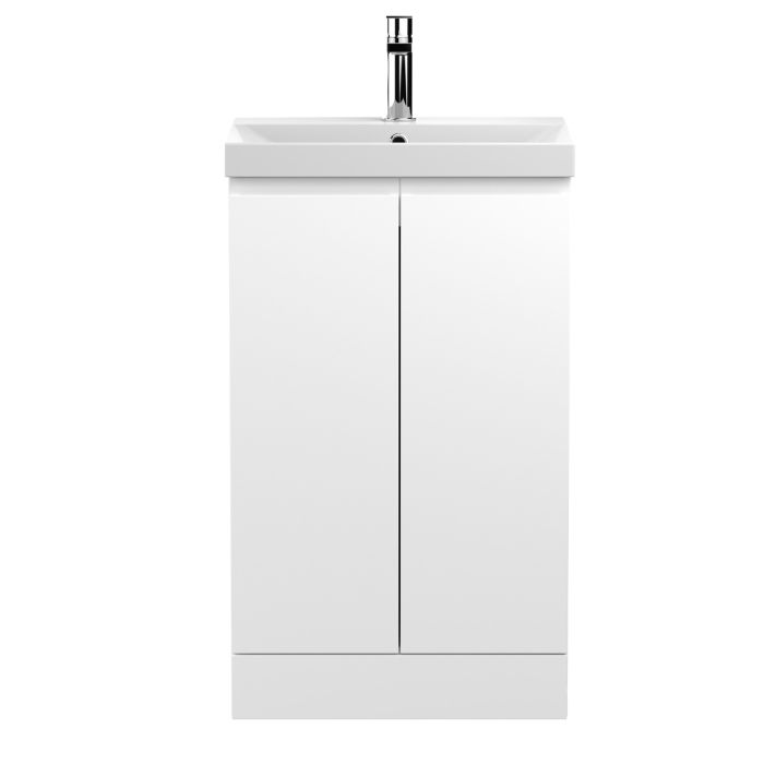 Dezine Dove 500mm Satin White Floor Standing Vanity Unit