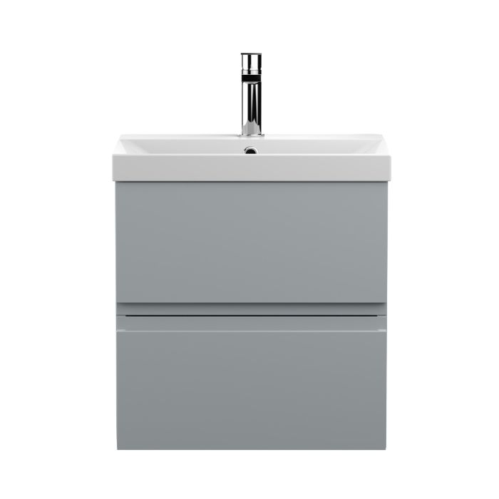 Dezine Dove 500mm Satin Grey Stort Hung Vanity Unit