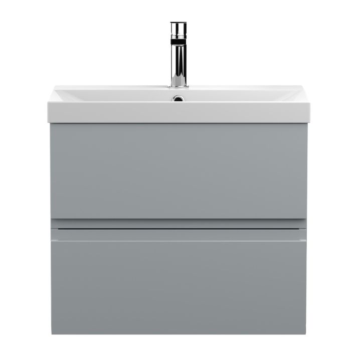 Dezine Dove 600mm Satin Grey Stort Hung Vanity Unit