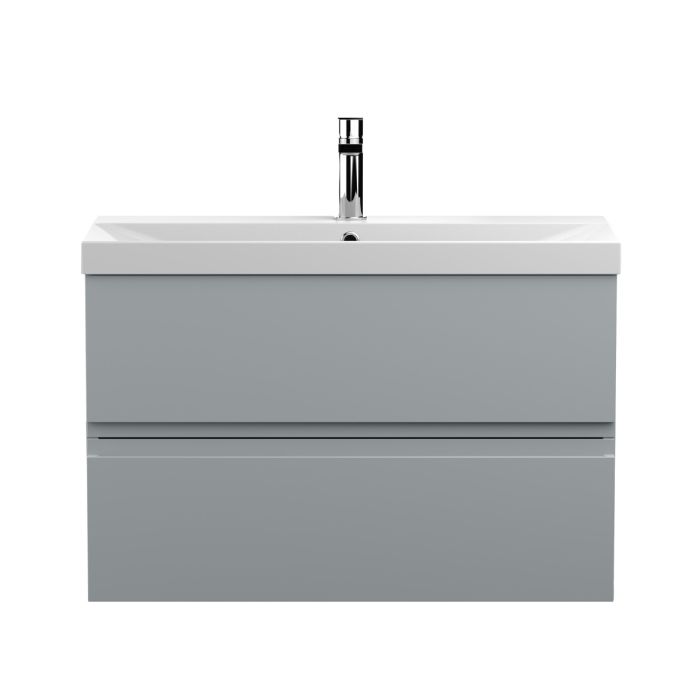 Dezine Dove 800mm Satin Grey Stort Hung Vanity Unit