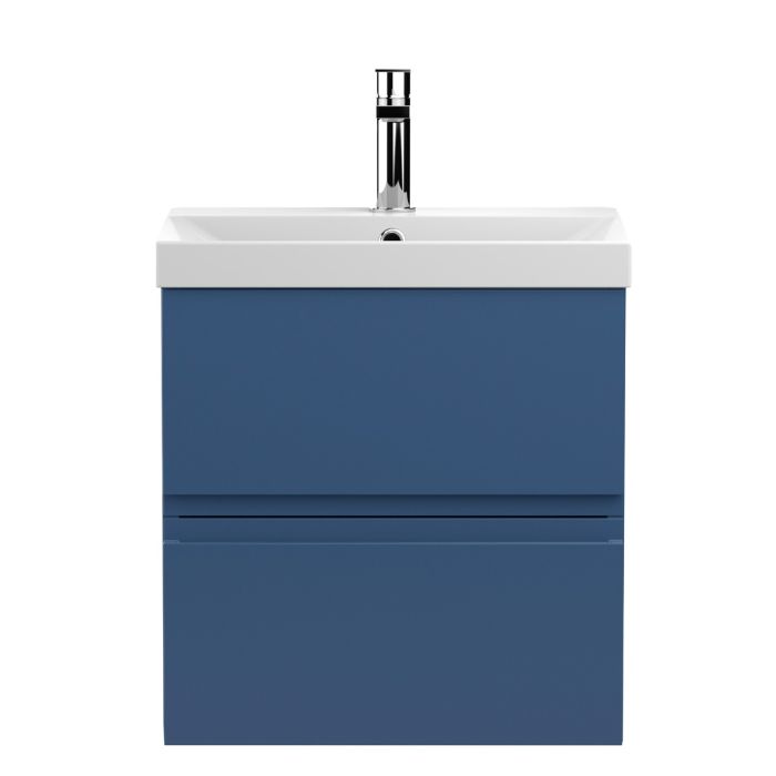 Dezine Dove 500mm Satin Blue Stort Hung Vanity Unit