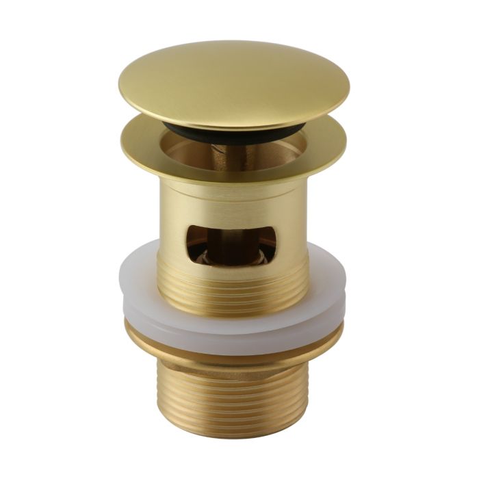 Dezine Bollin Brass Push Button Basin Waste, Slotted