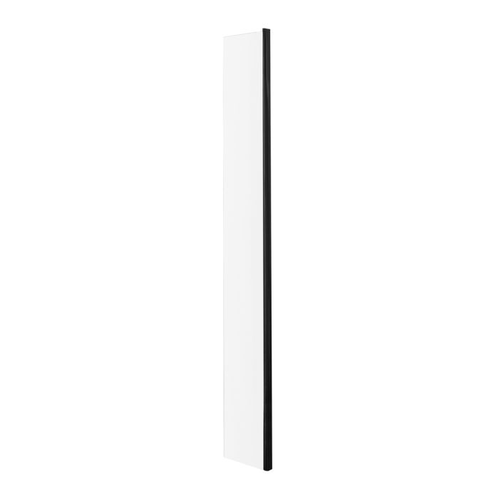 Dezine Matt Black 215mm Wetroom Return Screen - 1850mm High