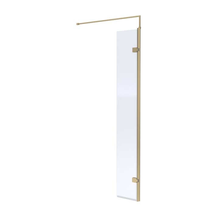 Dezine Bollin Brass 300mm Wetroom Swing Screen - 1850mm High