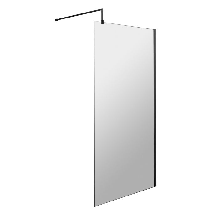 Dezine 1000mm Matt Black 8mm Wetroom Screen - 1850mm High