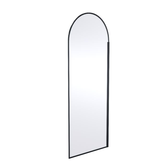 Dezine 900mm Matt Black Arched 8mm Wetroom Screen - 1950mm High