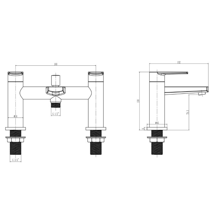 Dezine Rhine Bath Shower Mixer