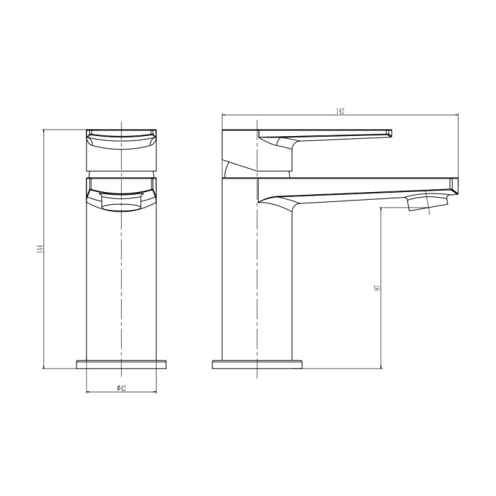 Dezine Rhine Basin Mixer with Push Button Waste